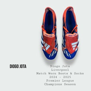 Diogo Jota Match Worn Liverpool Football Boots & Match Socks 2024 - 2025 Premier League Champions Season