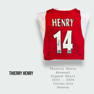 Thierry Henry Signed Arsenal Invincible Shirt 2003 - 2004 Season