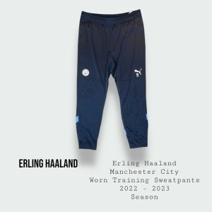 Erling Haaland Manchester City Match - Training Worn Tracksuit Sweatpants Bottoms 2022 - 2023 Season