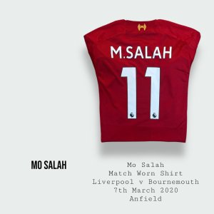 Mo Salah Match Worn Liverpool Premier League Champions Shirt 2019 - 2020 Season