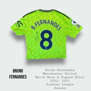 Bruno Fernandes Match Worn & Signed Manchester United Premier League Shirt 2022 - 2023 Season