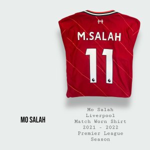 Mo Salah Match Worn Liverpool Premier League Shirt 2021 - 2022 Season
