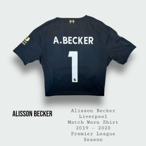 Alisson Becker Match Worn Liverpool Premier League Shirt 2019 - 2020 Season