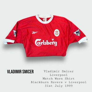 Vladimir Smicer Match Worn Liverpool Shirt 1999 - 2000 Season