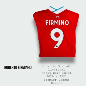 Roberto Firminho Match Worn Liverpool Premier League Shirt 2020 - 2021 Season