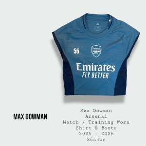 Max Dowman Match / Training Worn Arsenal Shirt & Boots 2025 - 2026 Season