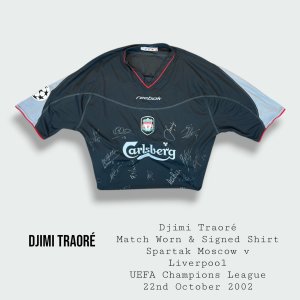 Djimi Traoré Match Worn & Signed Liverpool UEFA Champions League Shirt 2002 - 2003 Season