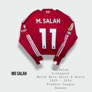 Mo Salah Match Worn Liverpool Premier League Shirt & Worn Boots 2025 - 2026 Season