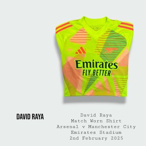 David Raya Match Worn Arsenal Premier League Shirt 2024 - 2025 Season