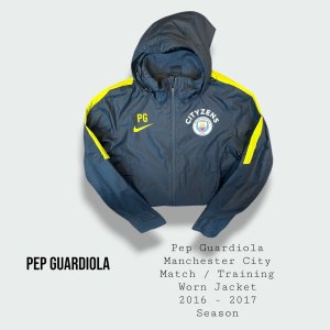 Pep Guardiola Manchester City Match / Training Worn Jacket 2016 - 2017 Season