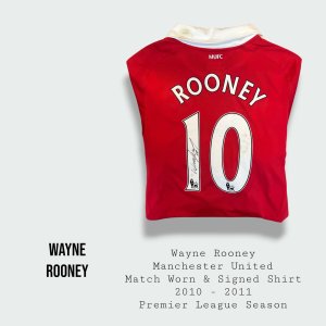 Wayne Rooney Match Worn & Signed Manchester United Premier League Shirt 2010 - 2011 Season