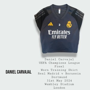 Daniel Carvajal Real Madrid Champions League Final Worn Training Shirt 2024