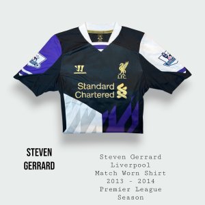 Steven Gerrard Match Worn Liverpool Premier League Shirt 2013 - 2014 Season