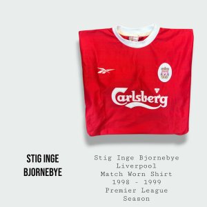 Stig Inge Bjornebye Match Worn Liverpool Shirt 1998 - 1999 Season