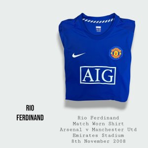 Rio Ferdinand Match Worn Manchester United Premier League Shirt 2008 - 2009 Season