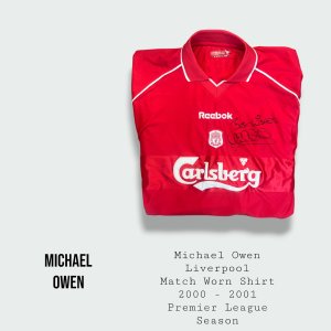 Michael Owen Match Worn & Signed Liverpool Premier League Shirt 2000 - 2001 Season