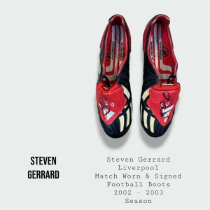 Steven Gerrard Match Worn & Signed Liverpool Football Boots 2002 - 2003 Season
