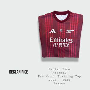 Declan Rice Match / Training Worn Arsenal Pre Match Top 2025 - 2026 Season