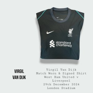 Virgil Van Dijk Match Worn & Signed Liverpool Premier League Champions Shirt 2024 - 2025 Season