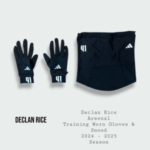 Declan Rice Match / Training Worn Arsenal Gloves & Snood 2025 - 2026 Season