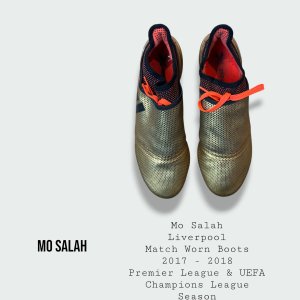 Mo Salah Match Worn Liverpool Football Boots 2017 - 2018 Season