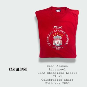 Xabi Alonso Liverpool Match Celebrations Worn Liverpool UEFA Champions League Final Shirt 2005 Istanbul
