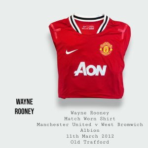 Wayne Rooney Match Worn Manchester United Premier League Shirt 2011 - 2012 Season