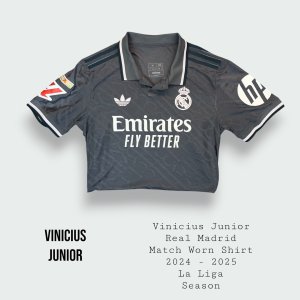 Vinícius Júnior Match Worn Real Madrid Shirt 2024 - 2025 Season