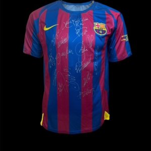 F.C Barcelona Team Signed UEFA Champions League Final Shirt 2006
