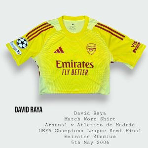 David Raya Match Worn Arsenal UEFA Champions League Semi Final Shirt 2025 - 2026 Season