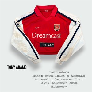 Tony Adams Match Worn Arsenal Premier League Shirt & Captains Armband 2000 - 2001 Season