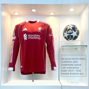 Mo Salah Match Worn Liverpool UEFA Champions League Last Ever Match Shirt 2025 - 2026 Season & Match Ball