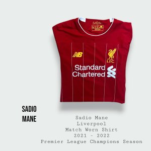 Sadio Mane Match Worn Liverpool Premier League Shirt 2019 - 2020 Champions Season