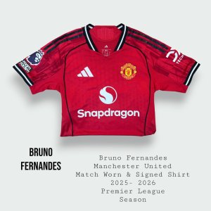 Bruno Fernandes Match Worn & Signed Manchester United Premier League Shirt 2025 - 2026 Season