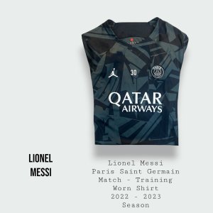 Lionel Messi Match Worn Paris Saint Germain Training Shirt 2022 - 2023 Season