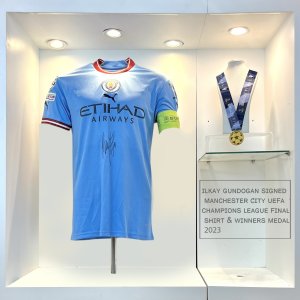 İlkay Gündoğan Signed Manchester City UEFA Champions League Final Shirt & Winners Medal 2023