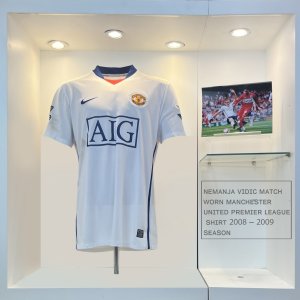 Nemanja Vidic Match Worn Manchester United Premier League Shirt 2008 - 2009 Season