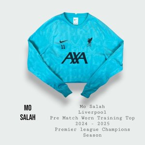 Mo Salah Liverpool Pre Match Warm Up Worn Training Sweater Top 2024 - 2025 Season