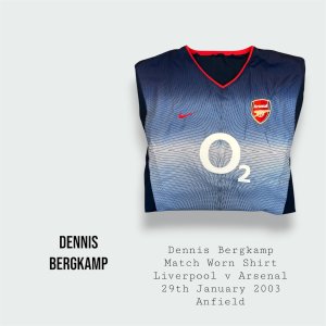 Dennis Bergkamp Match Worn Arsenal Premier League Shirt 2002 - 2003 Season