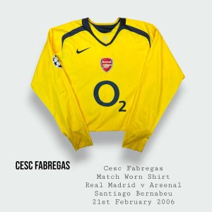 Cesc Fabregas Match Worn Arsenal Champions League Shirt 2005 - 2006 Season