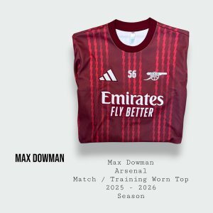 Max Dowman Match / Training Worn Arsenal Top 2025 - 2026 Season