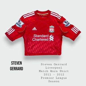 Steven Gerrard Match Worn Liverpool Premier League Shirt 2011 - 2012 Season