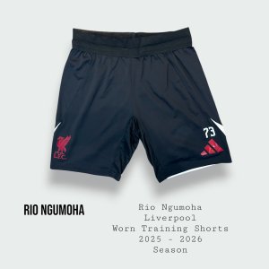 Rio Ngumoha Match / Training Worn Liverpool Shorts 2025 - 2026 Season