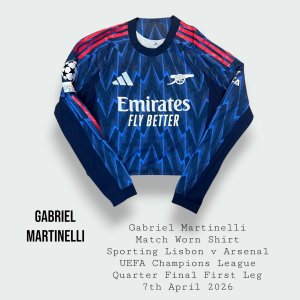 Gabriel Martinelli Match Worn Arsenal UEFA Champions League Shirt 2025 - 2026 Season