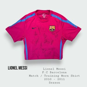Lionel Messi Match / Training Worn & Team Signed F.C Barcelona Shirt 2010 - 2011 Season