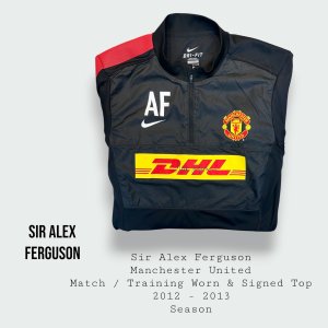 Sir Alex Ferguson Match / Training Worn & Signed Manchester United Training Top 2012 - 2013 Season ( Final & Last Season at Manchester United )