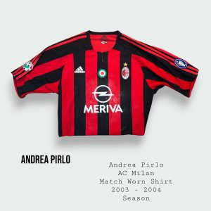 Andrea Pirlo Match Worn AC Milan Serie A Shirt 2003 - 2004 Season