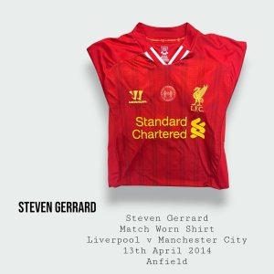 Steven Gerrard Match Worn Liverpool Premier League Special Commemorative Shirt 2013 - 2014 Season