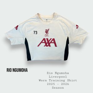 Rio Ngumoha Match / Training Worn Liverpool Shirt 2025 - 2026 Season