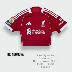 Rio Ngumoha Match Worn Liverpool Premier League Shirt 2025 - 2026 Season